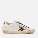 Golden Goose Deluxe Brand Women's Superstar Leather Trainers - White/Gold/Leopard Star