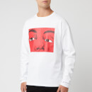 JW Anderson Men's Eyes Printed Long Sleeves T-Shirt - White