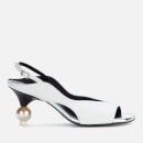 Yuul Yie Women's Vera Sling Back Heeled Sandals - White/Silver/Black