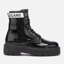 Tommy Jeans Women's Patent Leather Flatform Boots - Black