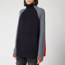 Victoria, Victoria Beckham Women's Oversize Turtleneck Jumper - Charcoal/Sunset/Midnight
