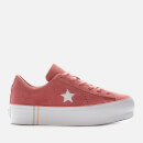 Converse Women's One Star Platform Seasonal Suede Ox Trainers - Light Redwood/White/White