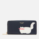 Kate Spade New York Women's Beaded Cat Slim Continental Wallet - Blazer Blue