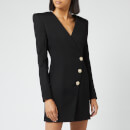 Balmain Women's Short Wool Wrap Dress - Black