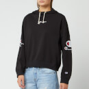 Champion Women's Sleeve Logo Hooded Sweatshirt - Black