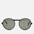 Alexander McQueen Men's Metal Round Frame Sunglasses - Black