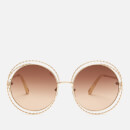 Chloé Women's Carlina Round Frame Sunglasses - Gold/Brown Lens