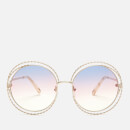 Chloé Women's Carlina Round Frame Sunglasses - Gold/Rainbow Lens