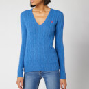 Polo Ralph Lauren Women's Kimberly Classic Long Sleeve Jumper - Gentian Blue Heather