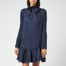 JW Anderson Women's Garment Pleat Satin Twill Mini Dress - Navy