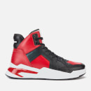 Balmain Men's B Ball Calf Skin Trainers - Red/Black