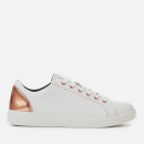 Armani Exchange Women's Leather Low Top Trainers - White/Rose Gold