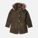 Barbour Girl's Thrunton Wax Jacket - Olive/Classic