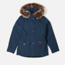 Barbour Girl's Abalone Detachable Hooded Jacket - Navy/Deep Pink