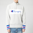 Champion Men's Big Script Half Zip Sweatshirt - Grey Marl
