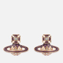 Vivienne Westwood Women's Aretha Bas Relief Earrings - Pink Gold Crystal Purple