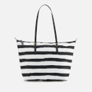 Lauren Ralph Lauren Women's Keaton 26 Nylon Tote Bag - Black/White Painted Stripe