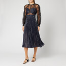 Self-Portrait Women's Fil Coupe and Fine Lace Midi Dress - Navy/Black