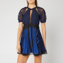 Self-Portrait Women's Geometric Lace Mini Dress - Blue