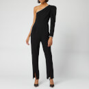 Self-Portrait Women's One Shoulder Crepe Jumpsuit - Black