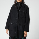 Ganni Women's Boucle Wool Coat - Black