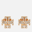 Tory Burch Women's Crystal Logo Stud Earrings - Gold/Crystal