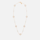 Tory Burch Women's Crystal Pearl Logo Necklace - Gold/Crystal
