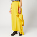 McQ Alexander McQueen Women's Midi Drape Drawstring Skirt - Gold Yellow