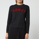 Y-3 Women's Yohji Letters Long Sleeve T-Shirt - Black/Yohji Red