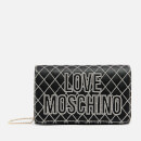 Love Moschino Women's Quilted Logo Shoulder Bag - Black