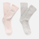 Superdry Women's Superdry Sparkle Sock 2 Pack - Grey Sparkle/Blush Sparkle