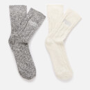 Superdry Women's Superdry Cable Sock 2 Pack - Charcoal/Cream