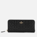 Coach Women's Signature Leather Slim Accordion Zip Wallet - Black