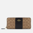 Coach Women's Colorblock Coated Canvas Signature Slim Accordion Zip Purse - Tan Black