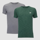 Pack de 2 T-Shirts Performance- Marga Verde/Marga Cinzenta