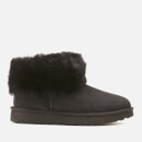 UGG Women's Classic Mini Exposed Sheepskin Boots - Black