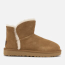 UGG Women's Classic Mini Fluff Trim Sheepskin Boots - Chestnut