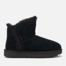 UGG Women's Classic Mini Fluff Trim Sheepskin Boots - Black