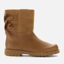 UGG Kids' Tara Leather Lace Back Boots - Chestnut
