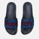 Superdry Men's Classic Embroidered Pool Slide Sandals - Navy Grit