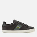 Lacoste Men's Fairlead Leather and Canvas Trainers - Black/Dark Grey