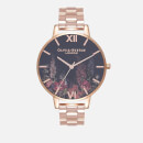 Olivia Burton Women's Dark Bouquet Watch - Rose Gold Bracelet