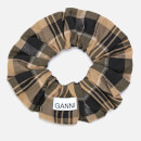 Ganni Women's Seersucker Check Scrunchie - Tiger's Eye