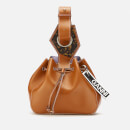 Ganni Women's Leather Drawstring Bag - Cognac