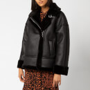 Whistles Women's Ultimate Faux Fur Biker Jacket - Black