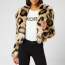 MICHAEL MICHAEL KORS Women's Mega Cat Faux Fur Jacket - Dark Camel