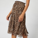 MICHAEL MICHAEL KORS Women's Panelled Slit Skirt - Dark Camel