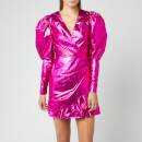 ROTATE Birger Christensen Women's Number 24 Dress - Raspberry Metallic