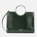 Kate Spade New York Women's Sam Croc Embossed Bracelet Medium Satchel - Deep Evergreen