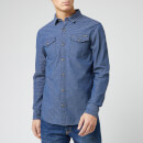 Superdry Men's Resurrection Long Sleeve Shirt - Cody Indigo Dobby